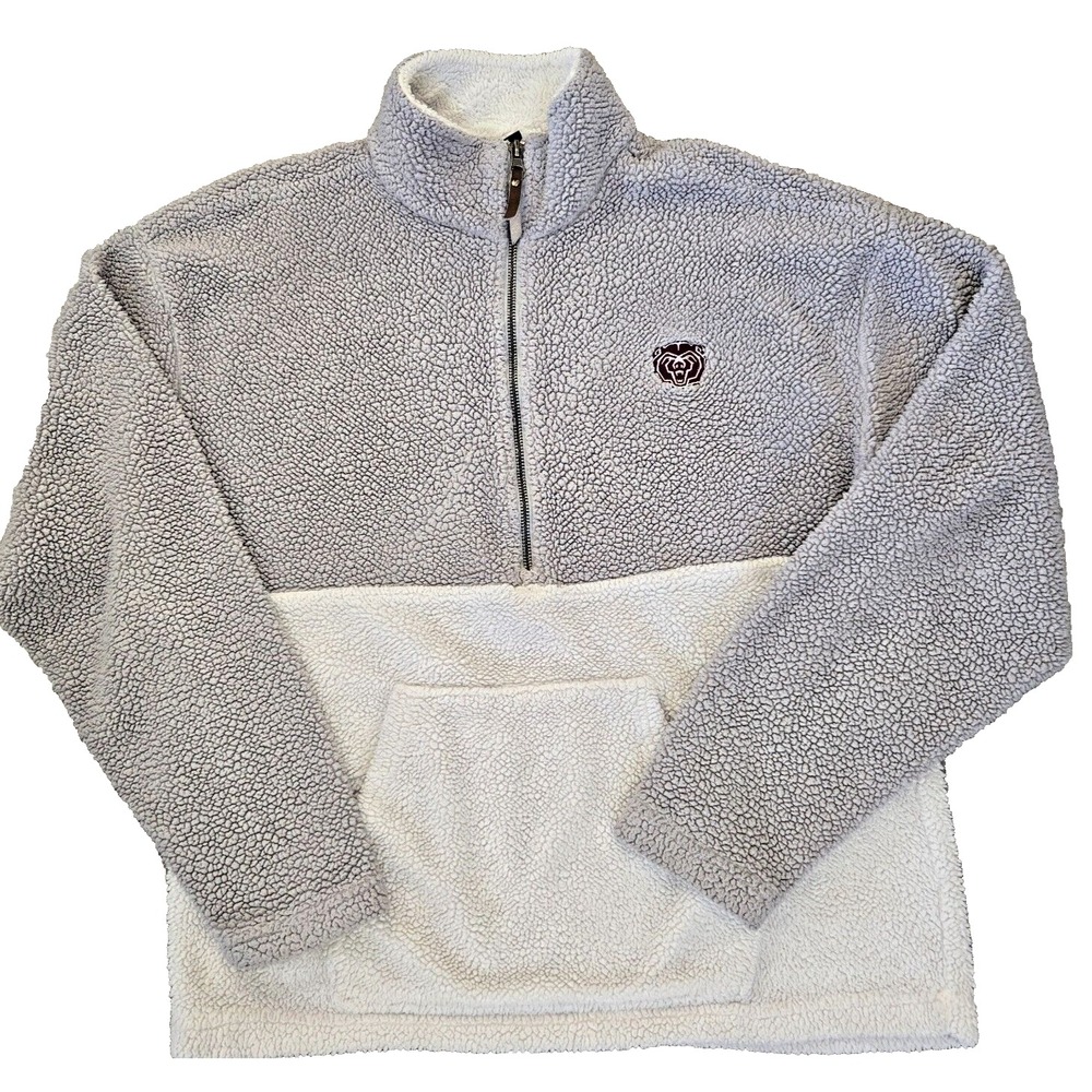Fleece Gray White Pullover style 9070 CMSU Tiger College Charles River Size S